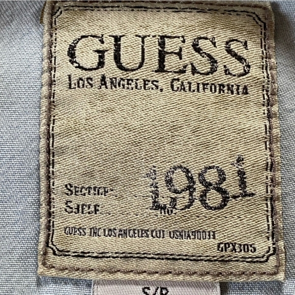 GUESS COLLAR shirt Tencel button Up Shirt light blue denim western look - Picture 3 of 4